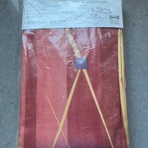 IKEA duvet cover with 2 pillow cases. New in red, yellow and rust
